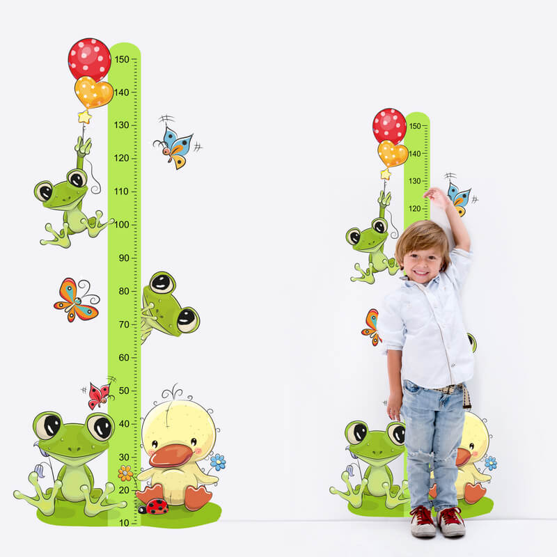 Sticker – højdemåler til børn med lille frø, 150 cm